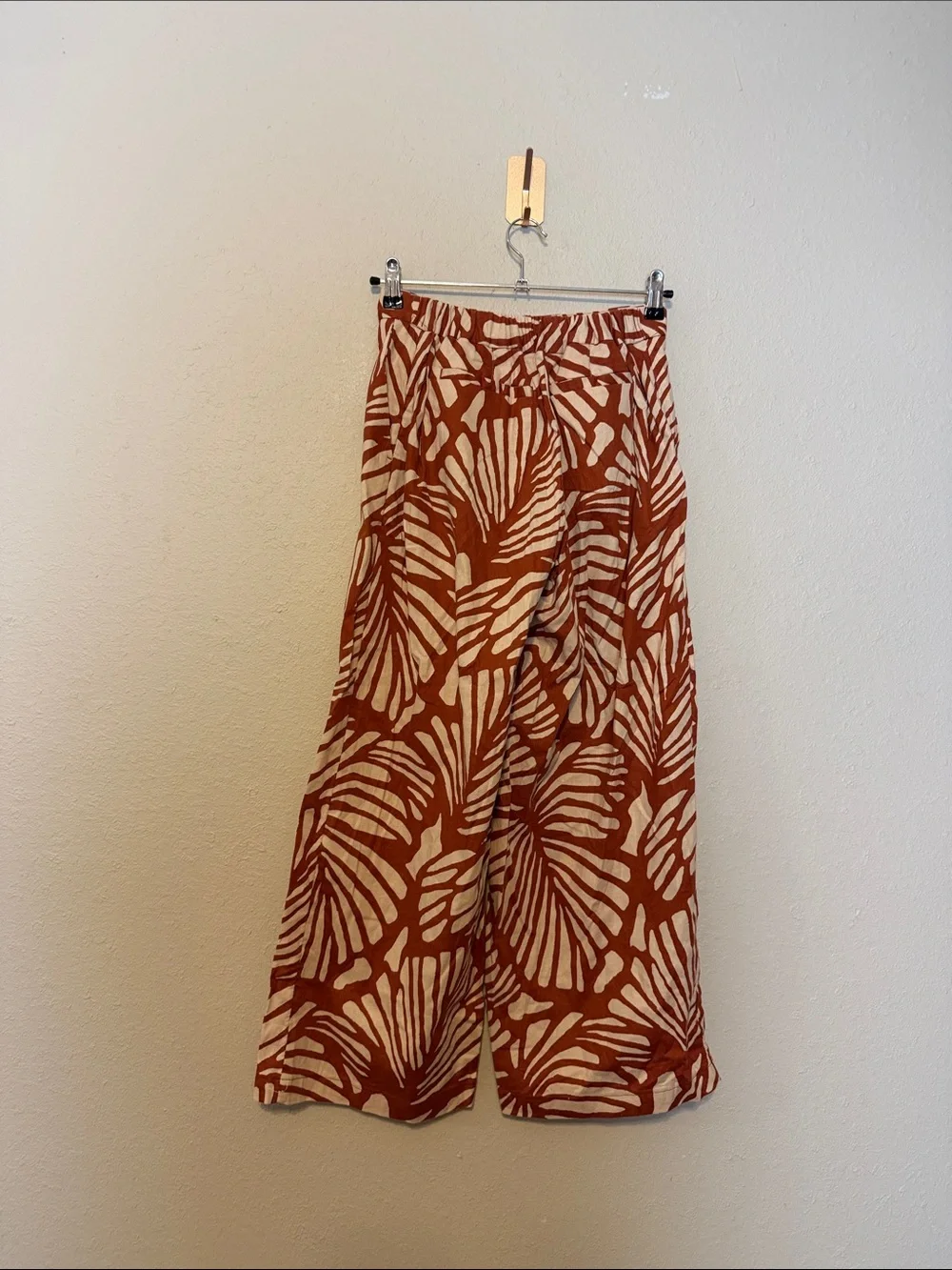 Banana Republic HAYDEN WIDE-LEG LINEN-BLEND PULL-ON PANT Size Small